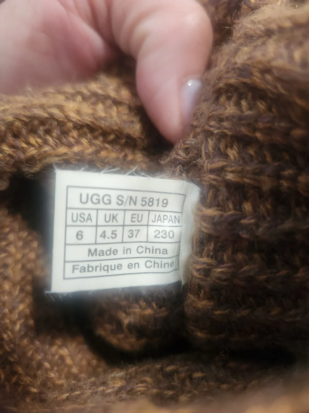 UGG Classic Cardy 3-Button Knit Boots Chestnut 6